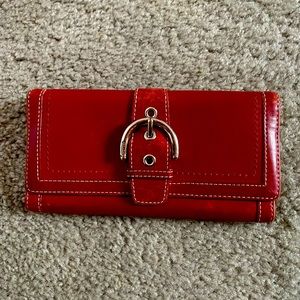 Coach Red Leather Wallet